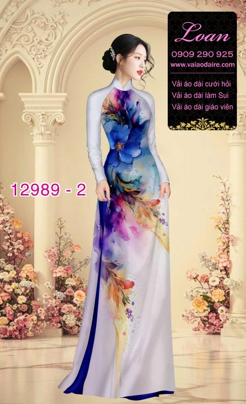 Vải áo dài vệt màu in 3D