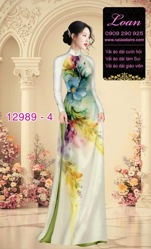 Vải áo dài vệt màu in 3D