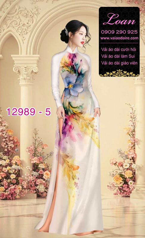 Vải áo dài vệt màu in 3D