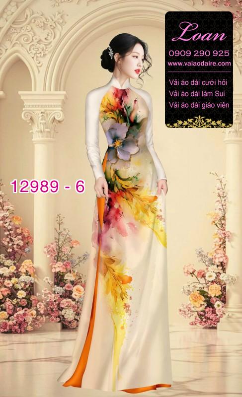 Vải áo dài vệt màu in 3D