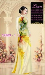 Vải áo dài vệt màu in 3D