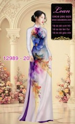 Vải áo dài vệt màu in 3D