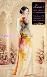 Vải áo dài vệt màu in 3D