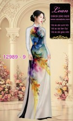 Vải áo dài vệt màu in 3D