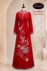 Vải áo dài kết pha lê sang trọng
