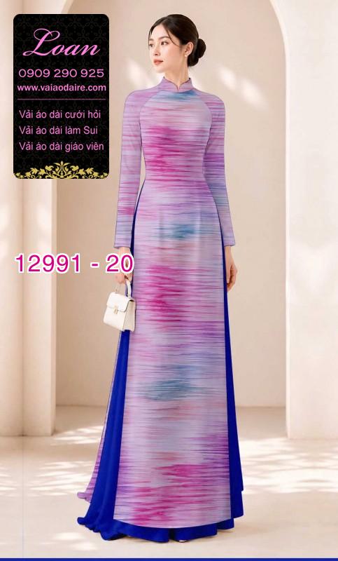 Vải áo dài vệt màu in 3D