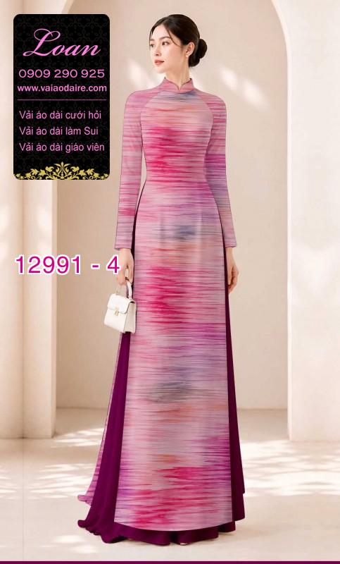 Vải áo dài vệt màu in 3D