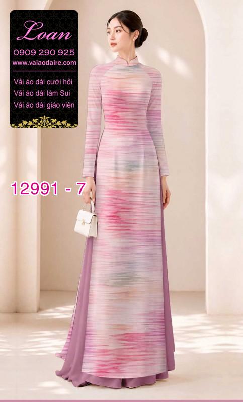 Vải áo dài vệt màu in 3D