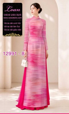 Vải áo dài vệt màu in 3D-12991
