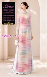 Vải áo dài vệt màu in 3D
