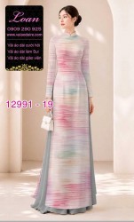 Vải áo dài vệt màu in 3D