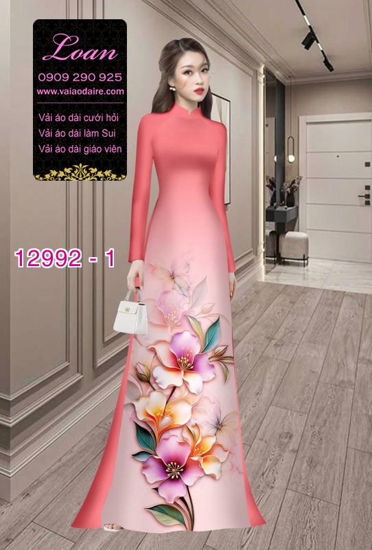 Vải áo dài hoa in 3D