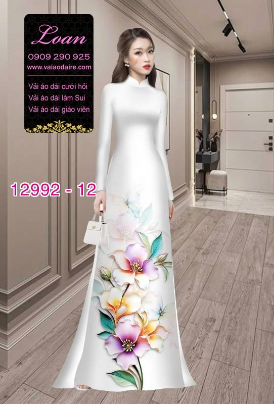 Vải áo dài hoa in 3D