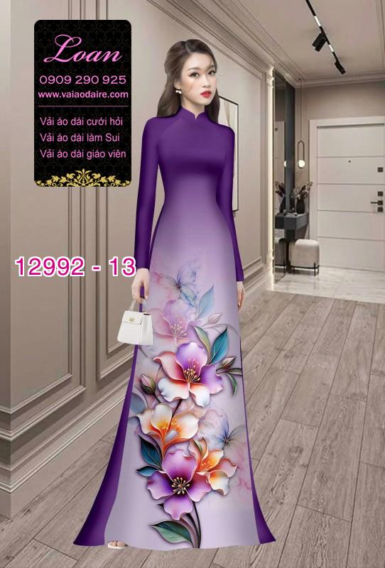 Vải áo dài hoa in 3D