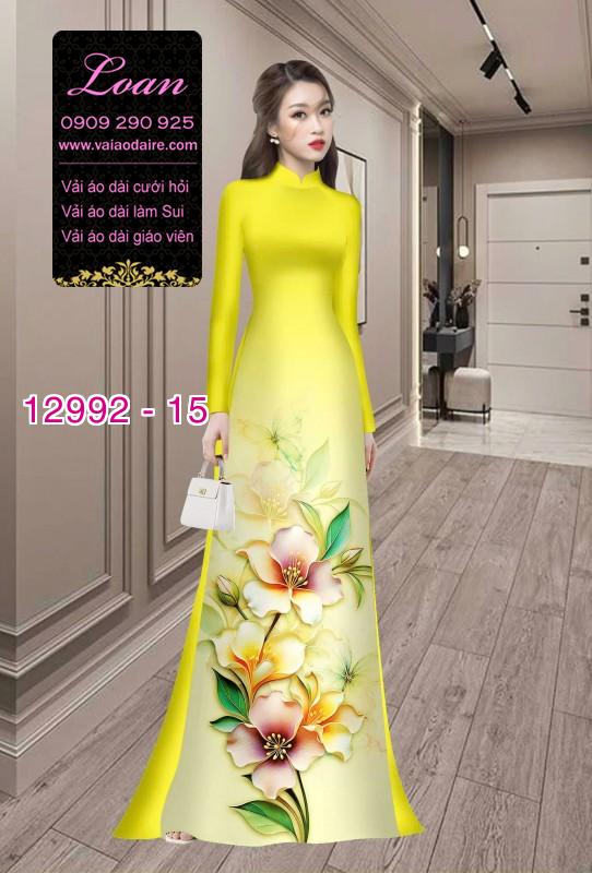 Vải áo dài hoa in 3D