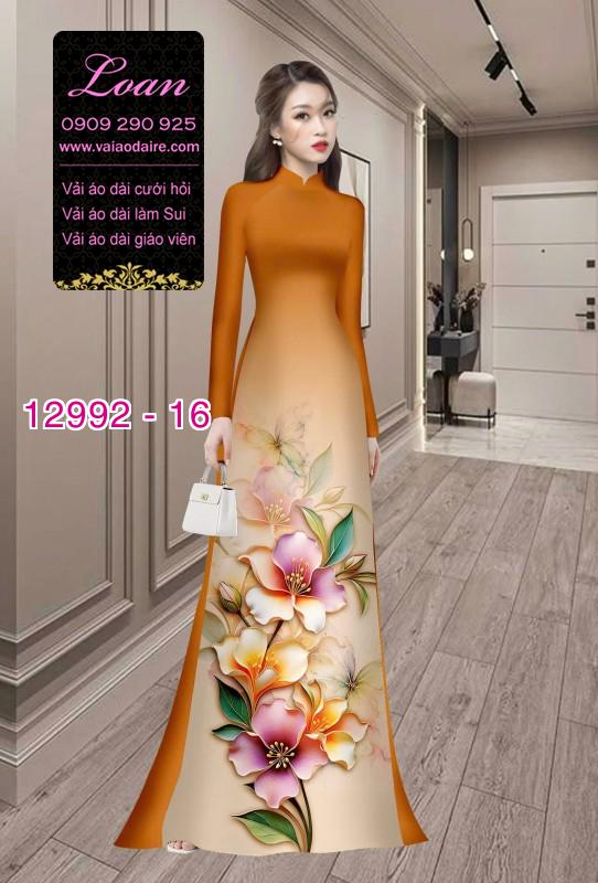 Vải áo dài hoa in 3D
