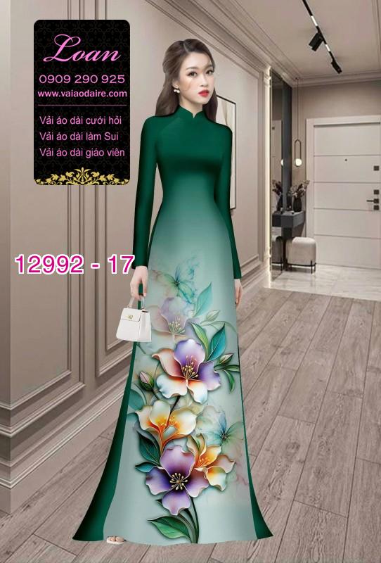 Vải áo dài hoa in 3D
