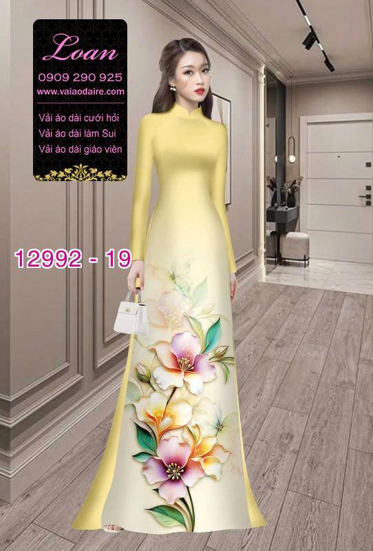 Vải áo dài hoa in 3D
