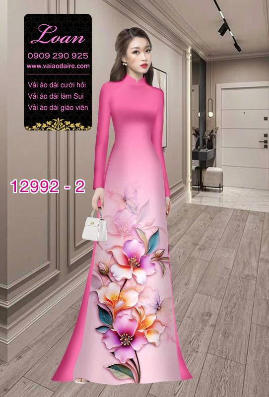 Vải áo dài hoa in 3D