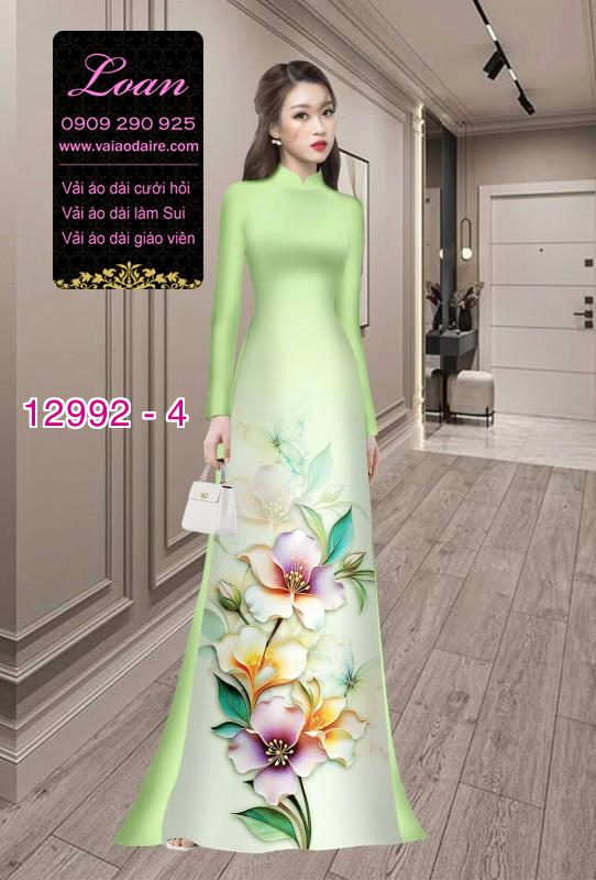 Vải áo dài hoa in 3D