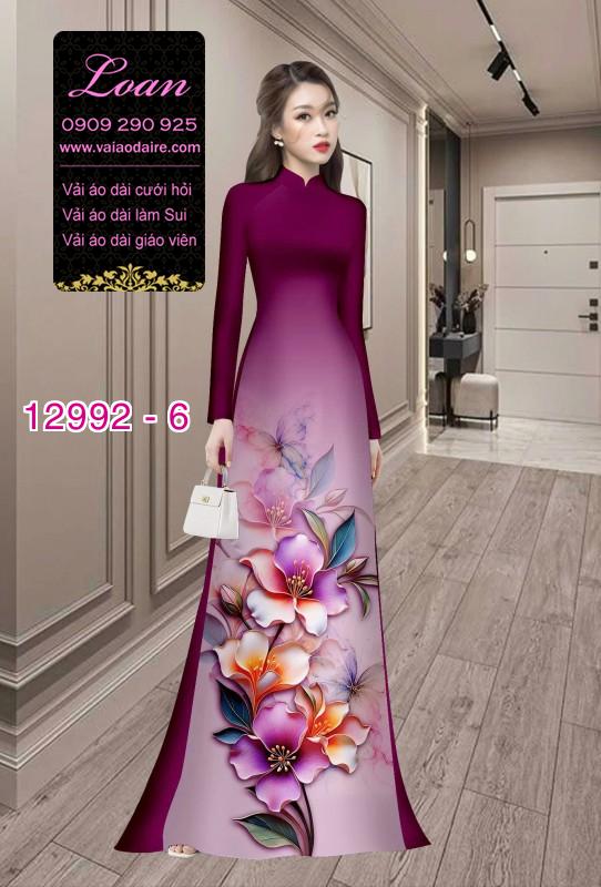 Vải áo dài hoa in 3D