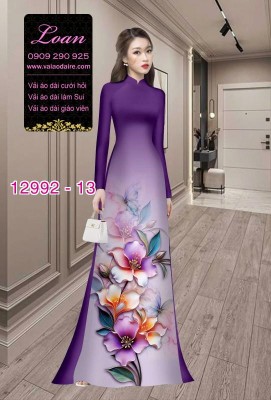 Vải áo dài hoa in 3D-