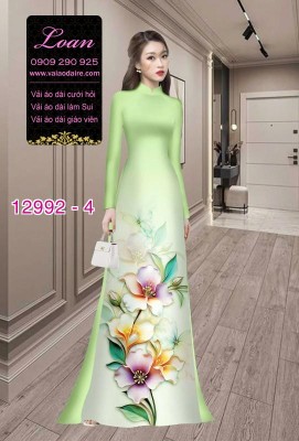 Vải áo dài hoa in 3D-