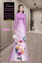 Vải áo dài hoa in 3D