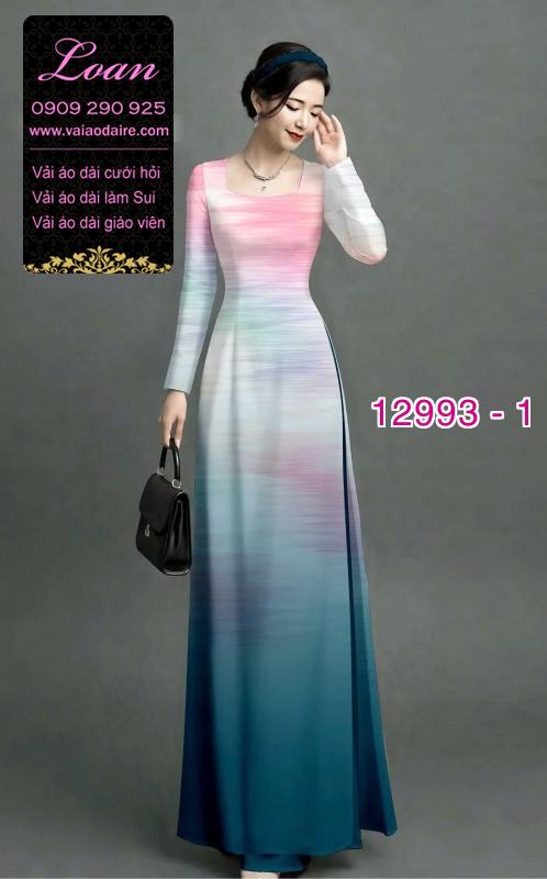Vải áo dài vệt màu in 3D