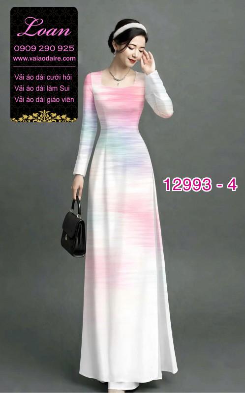 Vải áo dài vệt màu in 3D