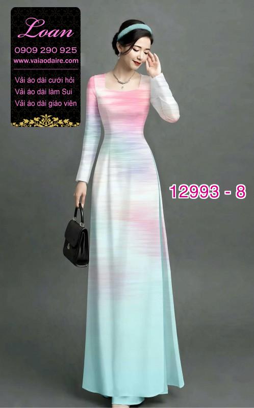 Vải áo dài vệt màu in 3D