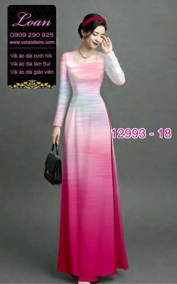 Vải áo dài vệt màu in 3D-12993