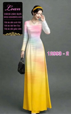 Vải áo dài vệt màu in 3D-12993