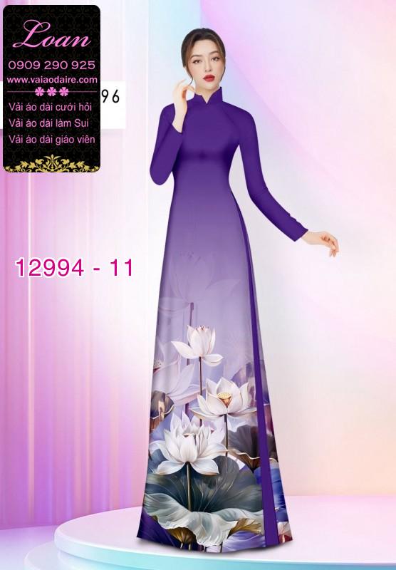 Vải áo dài hoa sen in 3D