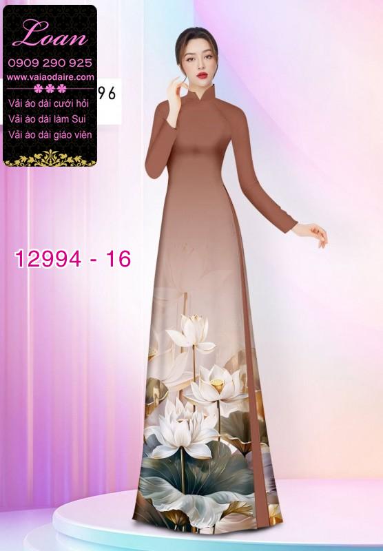 Vải áo dài hoa sen in 3D