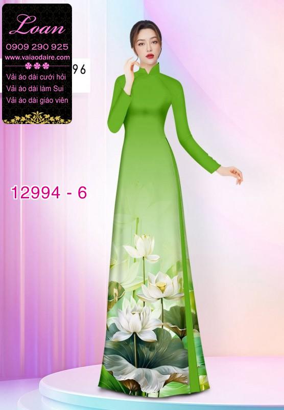 Vải áo dài hoa sen in 3D