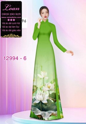 Vải áo dài hoa sen in 3D-