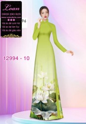 Vải áo dài hoa sen in 3D