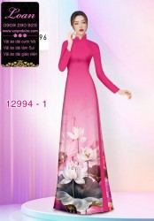 Vải áo dài hoa sen in 3D