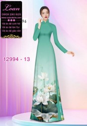 Vải áo dài hoa sen in 3D