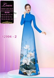 Vải áo dài hoa sen in 3D