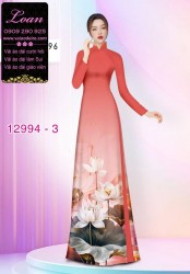 Vải áo dài hoa sen in 3D