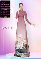 Vải áo dài hoa sen in 3D