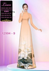 Vải áo dài hoa sen in 3D