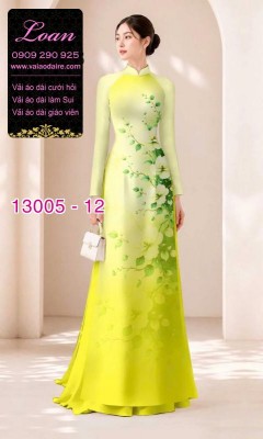 Vải áo dài hoa in 3D-13005