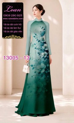 Vải áo dài hoa in 3D-13005