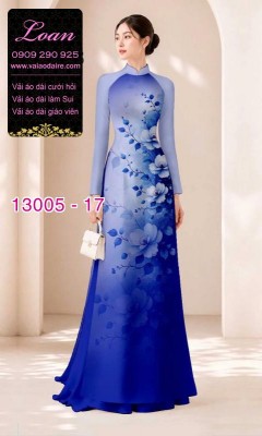 Vải áo dài hoa in 3D-13005