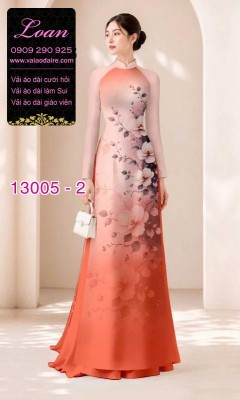 Vải áo dài hoa in 3D-13005
