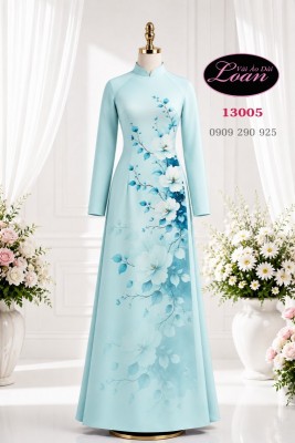 Vải áo dài hoa in 3D-DT 13005