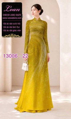 Vải áo dài vệt sáng in 3D-13006